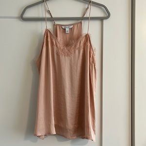 Pink Satin and Lace Racerback Tank